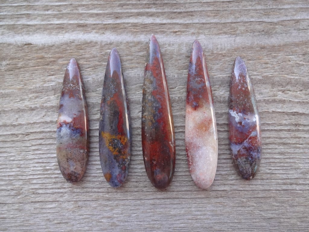 Indonesian Red Moss Agate Cabochon, Red Agate Cabochon, Agate Gemstone, Agate Cab, Long Teardrop Gemstone Cabochon