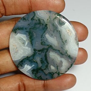 Moss Agate Cabochon: Loose Gemstone for Jewelry Making (49x49mm, 120Cts.)