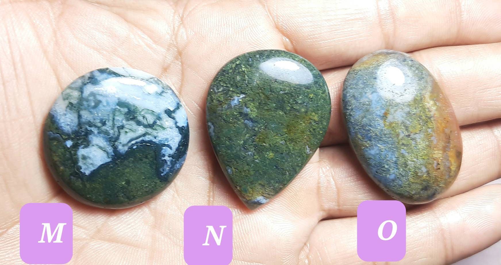 Mix Shape Moss Agate Cabochon Gemstone