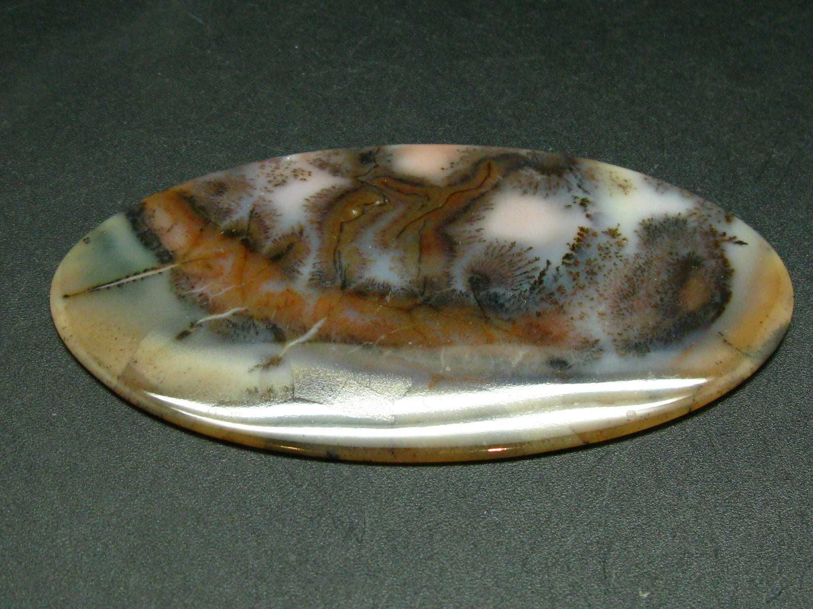 River In Paradise!! Rare Scenery Moss Agate Cabochon From Kazakhstan - 4.0"