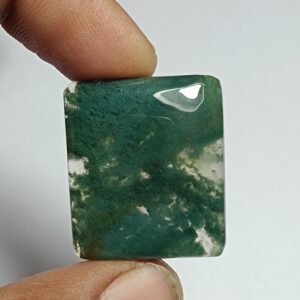 Moss Agate Cabochon: Semi Precious Gemstone for Jewelry Making (27x23mm, 39Cts.)