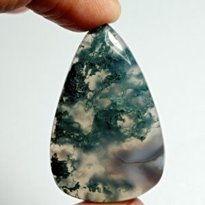 Moss Agate Cabochon: Semi Precious Gemstone for Jewelry Making (42x26mm, 58Cts.)