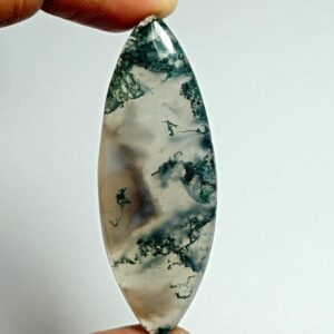 Moss Agate Cabochon: Semi Precious Gemstone for Jewelry Making (57x20mm, 54Cts) #30