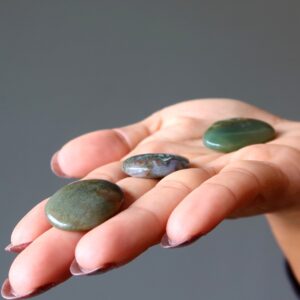 Moss Agate Cabochon Triple Jewels Of The Mystical Forest Gemstones