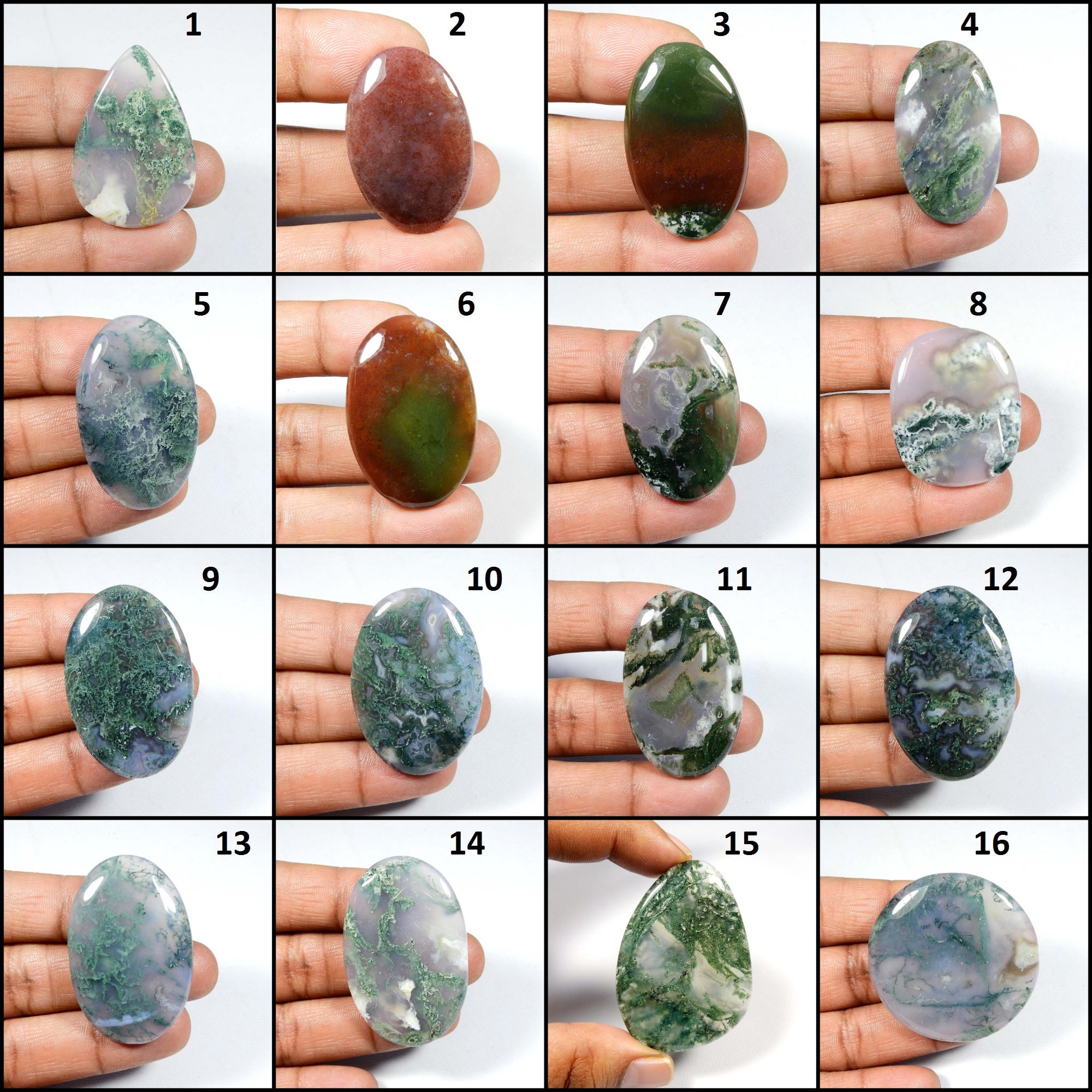 Unique~ Green Moss Agate Cabochon. Natural Seaweed Moss Agate. Moss Agate Gemstone. Mix Shape Moss For Jewelry. Variation