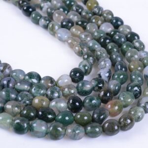 0077 Natural Indian moss agate Chips loose gemstone beads 16"