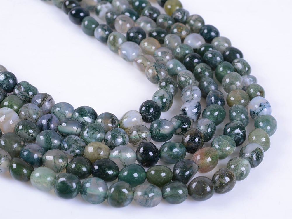 0077 Natural Indian Moss Agate Chips Loose Gemstone Beads 16" 0077 Natural Indian Moss Agate Chips Loose Gemstone Beads 16"