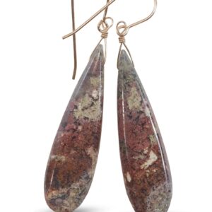 Moss Agate Earrings Natural Smooth Drop Beaded Long Teardrops 2.3 In Sterling Silver Or 14k Solid Gold Or Filled Mossy Red Green Multi Moss Agate Earrings Natural Smooth Drop Beaded Long Teardrops 2.3 In Sterling Silver Or 14k Solid Gold Or Filled Mossy Red Green Multi