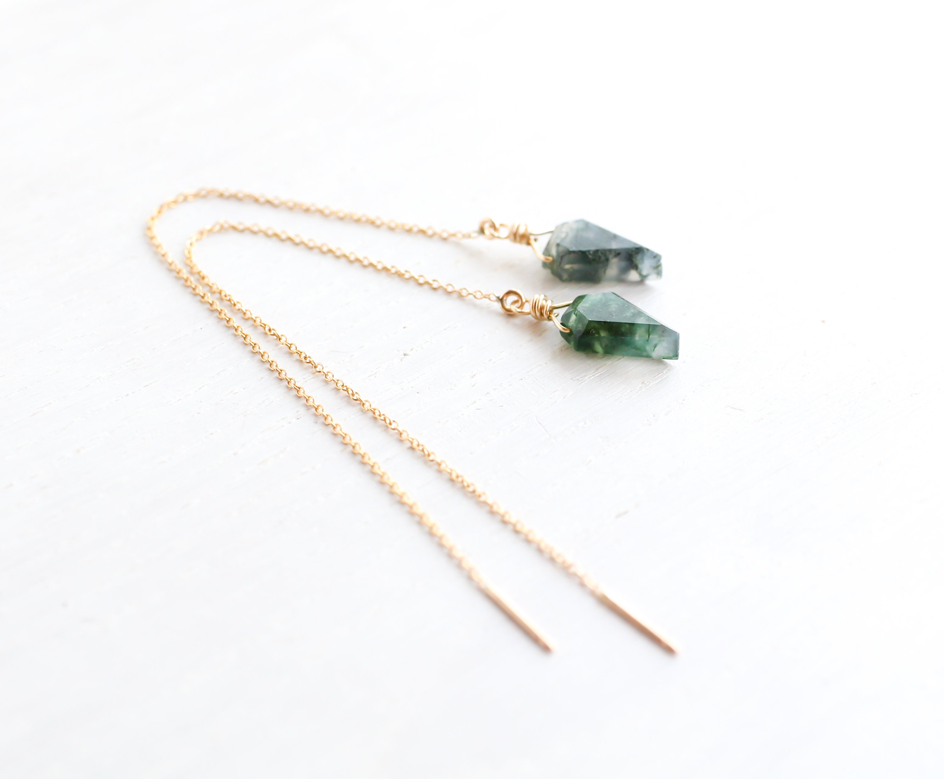 Moss Agate Threader Earrings Gold, Spike Earrings, Pointy Earrings, Moss Agate Jewelry, Virgo Stone For Heart Chakra, Natural Gemstone Gift Moss Agate Threader Earrings Gold, Spike Earrings, Pointy Earrings, Moss Agate Jewelry, Virgo Stone For Heart Chakra, Natural Gemstone Gift