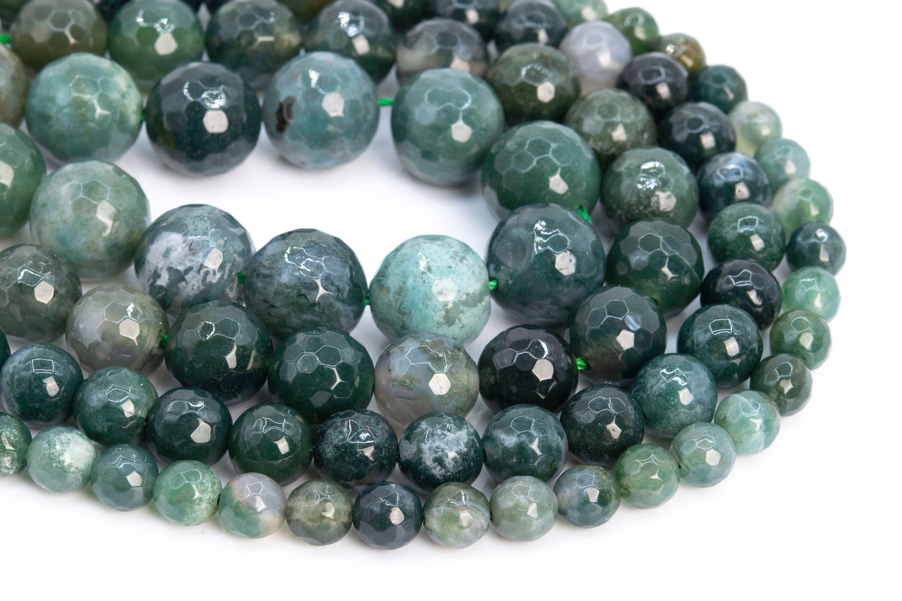 Genuine Natural Botanical Moss Agate Loose Beads Micro Faceted Round Shape 6mm 8mm 10mm 12mm Genuine Natural Botanical Moss Agate Loose Beads Micro Faceted Round Shape 6mm 8mm 10mm 12mm