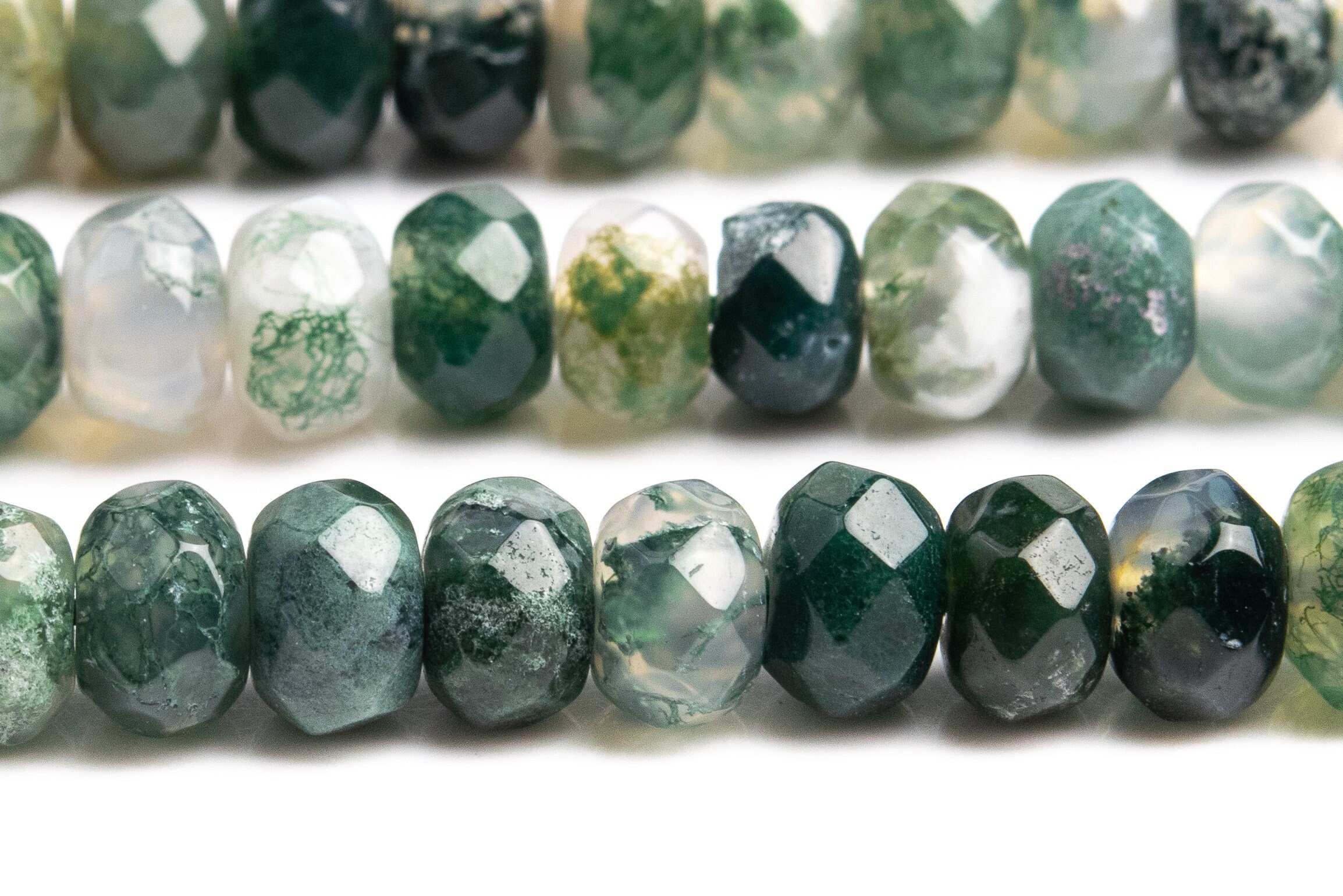 Genuine Natural Moss Agate Gemstone Beads 6x4mm Botanical Faceted Rondelle Aaa Quality Loose Beads (103309) Genuine Natural Moss Agate Gemstone Beads 6x4mm Botanical Faceted Rondelle Aaa Quality Loose Beads (103309)
