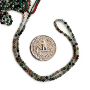 Natural Moss Agate Faceted Rondelle Beads, 2.5mm Multi Color Moss Agate Gemstone For Jewelry, 12 Inch Strand, Gde108