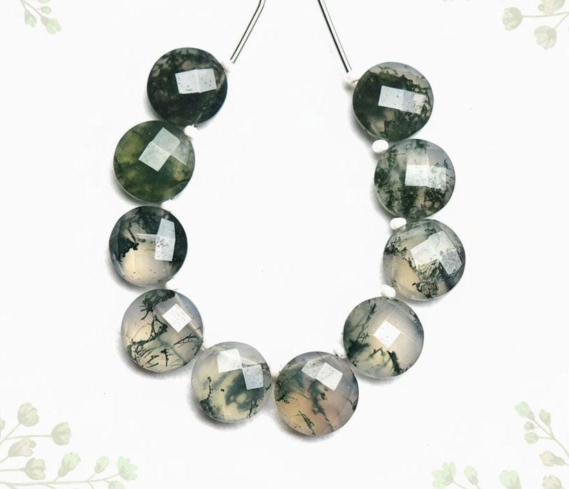 Natural Moss Agate Round Beads 10mm Faceted Round Briolettes Calibrated Gemstone Beads Moss Agate Beads For Jewelry Making 6,8,10pcs No4549 Natural Moss Agate Round Beads 10mm Faceted Round Briolettes Calibrated Gemstone Beads Moss Agate Beads For Jewelry Making 6,8,10pcs No4549
