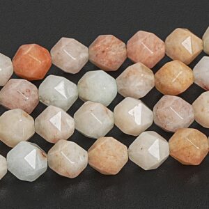 Yellow Moss Agate Beads Genuine Natural Gemstone Star Cut Faceted Loose Beads 8MM Bulk Lot Options