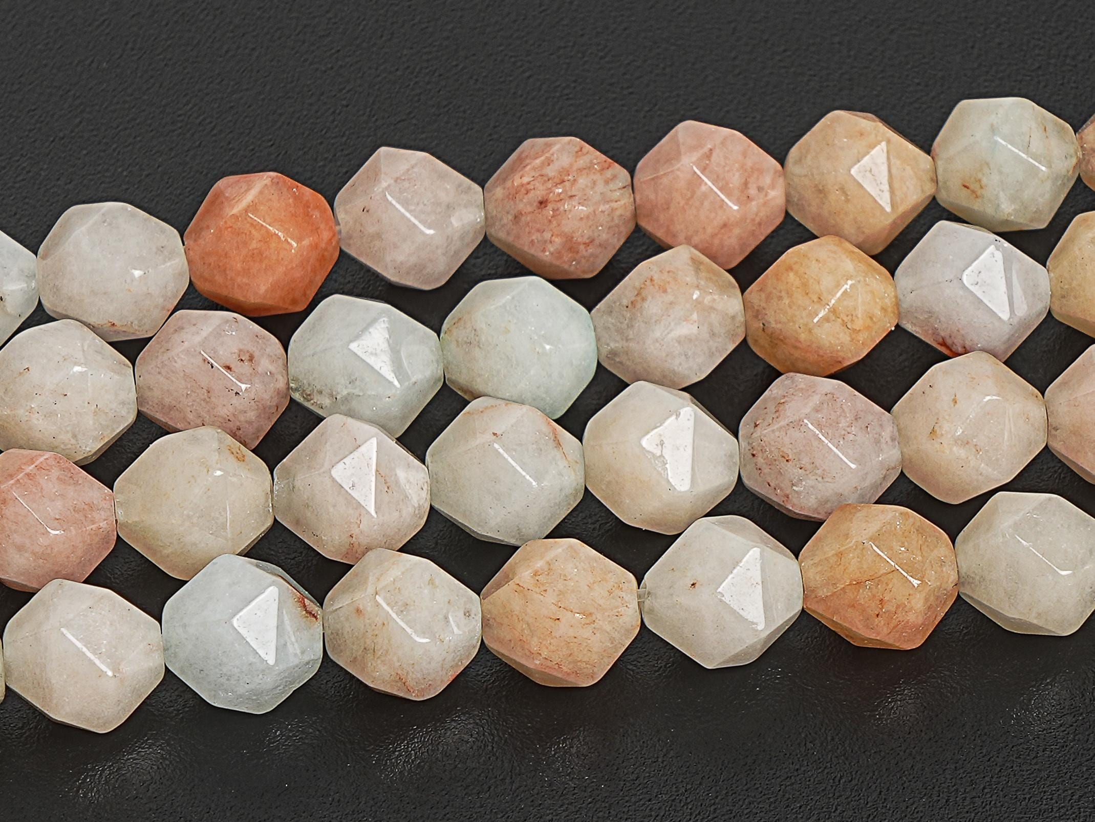 Yellow Moss Agate Beads Genuine Natural Gemstone Star Cut Faceted Loose Beads 8mm Bulk Lot Options