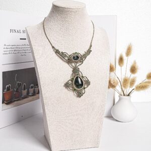 Dark Green Moss Agate Macrame Necklace Genuine Natural Grade Aaa Moss Agate Necklace Gemstone Neckalce(95933)