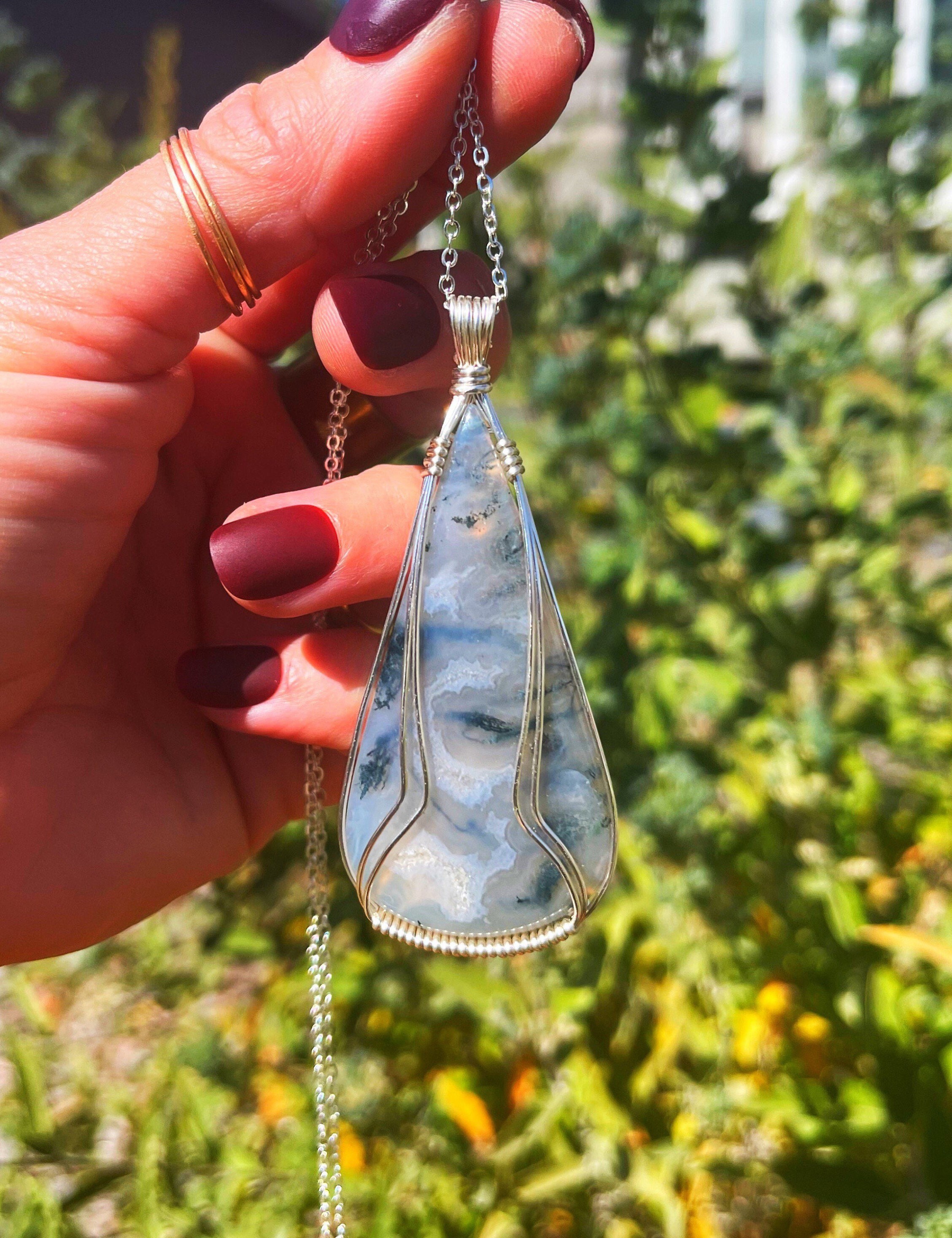 Moss Agate Necklace For New Beginnings & A Refreshed Attitude Moss Agate Necklace For New Beginnings & A Refreshed Attitude