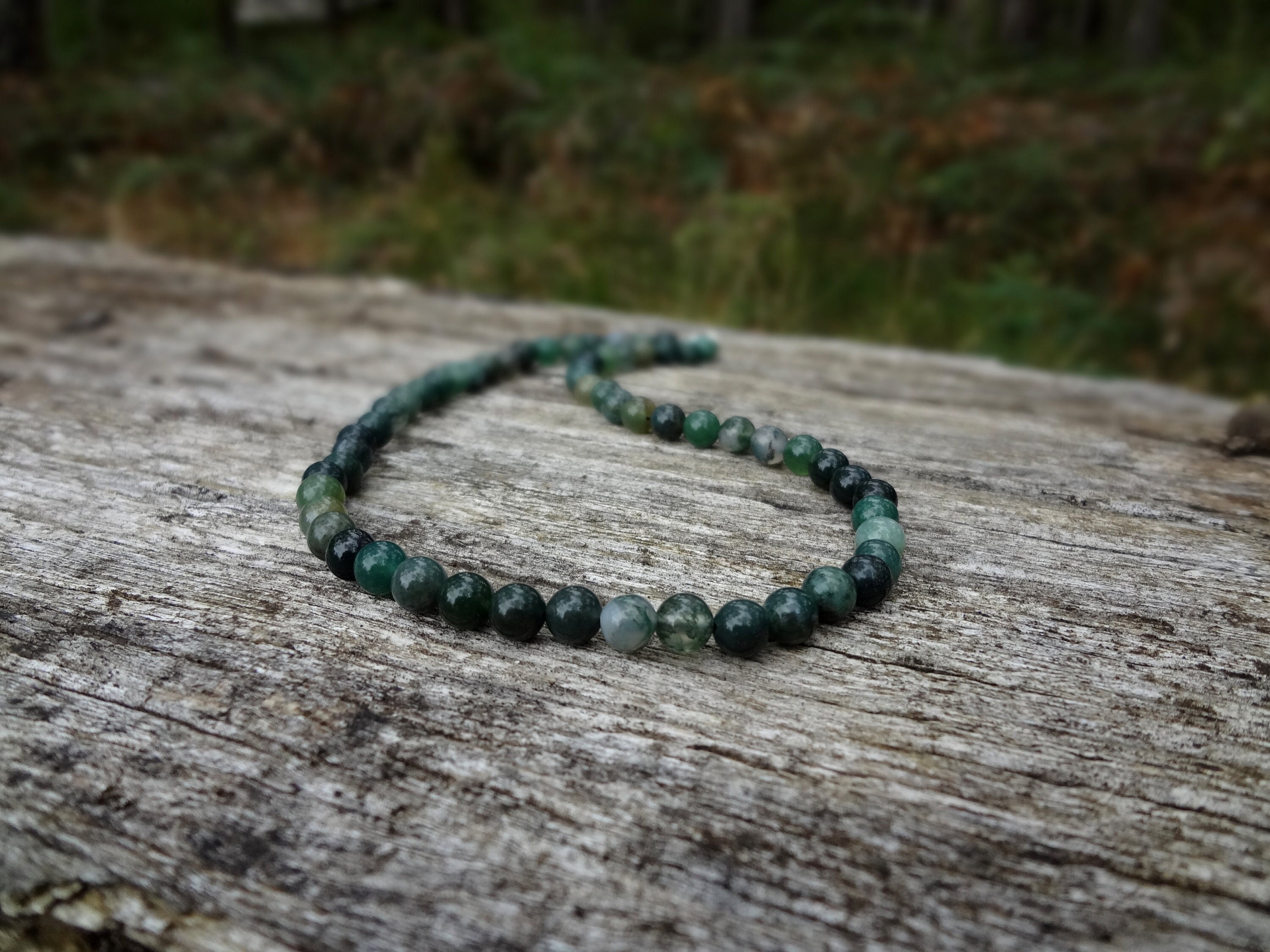 Green Moss Agate Necklace. Green Natural Gemstone Necklace Handmade In Australia By Miss Leroy.
