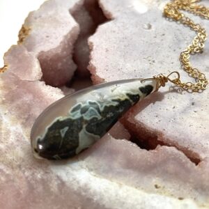 Moss Agate Necklace, Agate Jewelry, Green Moss Agate, CottageCore Necklace, Necklaces For Women