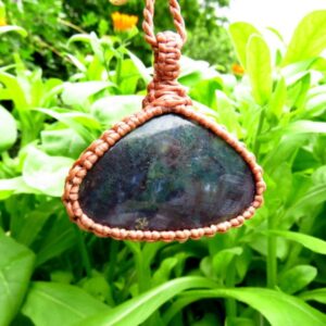 Moss Agate Macrame Necklace, Gemstone Gift Ideas For Her, Statemeent Necklace, Gift Ideas For The Nature Lover, The Crystal Collector