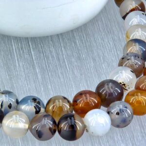 Montana Moss Agate round beads 10.5-12.5mm (ETB01119) Unique jewelry/Vintage jewelry/Gemstone necklace