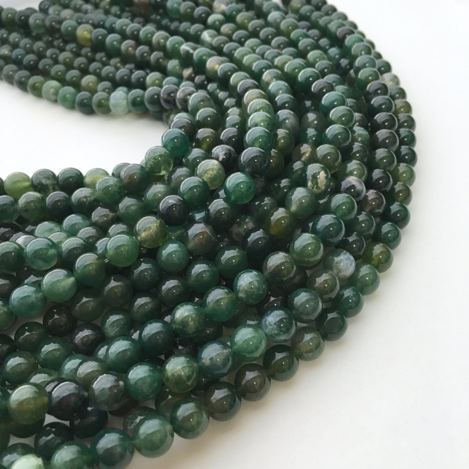 Green Moss Agate, 8mm Beads, Green Beads, Moss Agate Beads Gemstone Beads, Green Gemstone, Moss Agate, Agate Beads, 10mm Beads, 6mm Beads