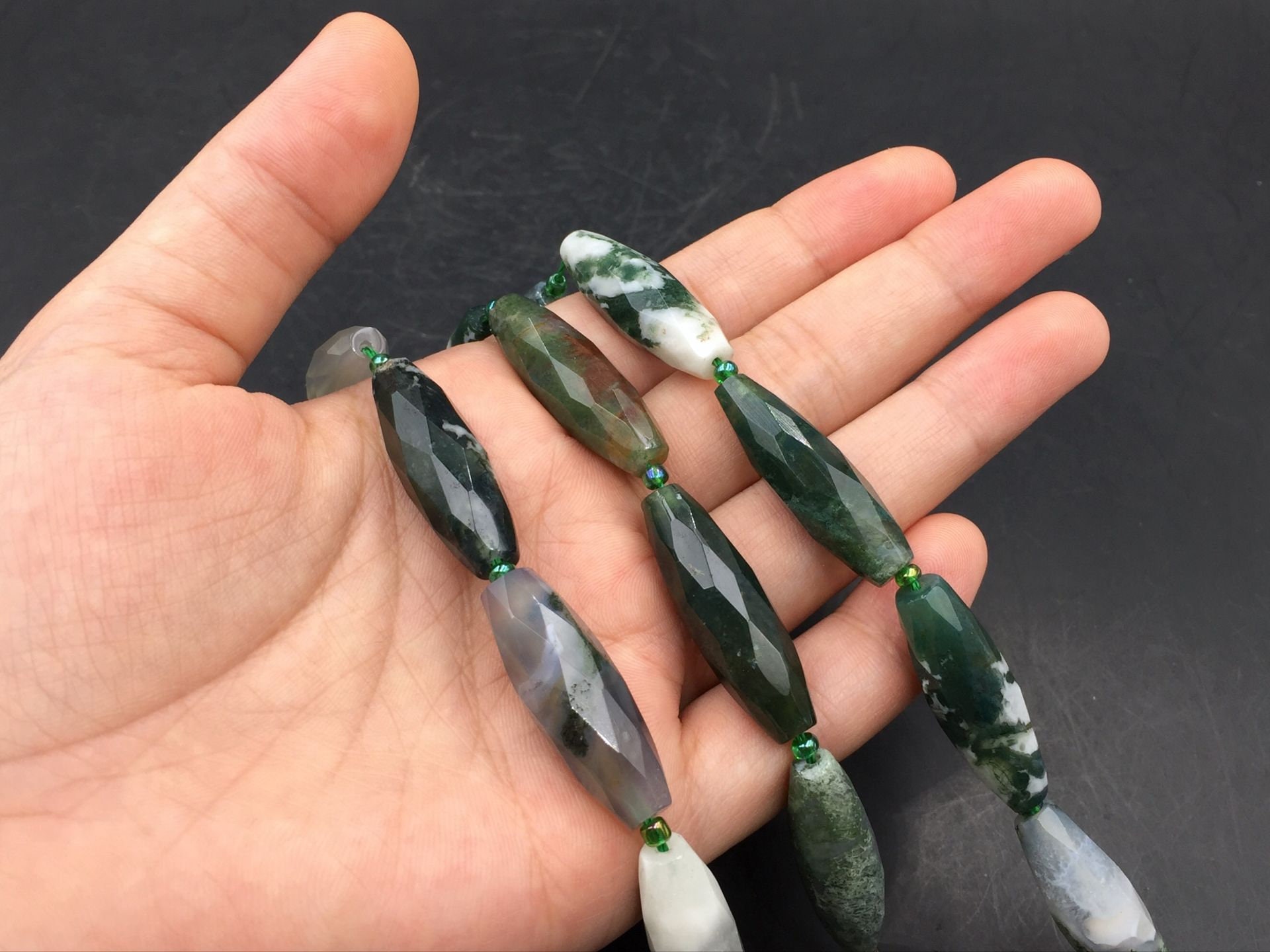 Long Moss Agate Marquise Beads Faceted Agate Briolettes 30x10mm Marquise Beads Vertical Drilled Focal Beads Semi Precious 11-12beads/lot Long Moss Agate Marquise Beads Faceted Agate Briolettes 30x10mm Marquise Beads Vertical Drilled Focal Beads Semi Precious 11-12beads/lot