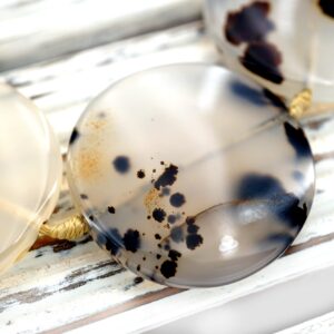Montana Moss Agate round disc beads 27.5-35.5mm (ETB01004) Unique jewelry/Vintage jewelry/Gemstone necklace