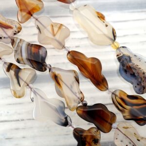 Montana Moss Agate freeform beads 14-23mm (ETB00994) Unique jewelry/Gemstone necklace