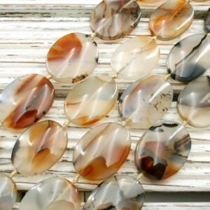 Montana Moss Agate oval beads 20-25.5mm (ETB00828) Unique jewelry/Vintage jewelry/Gemstone necklace
