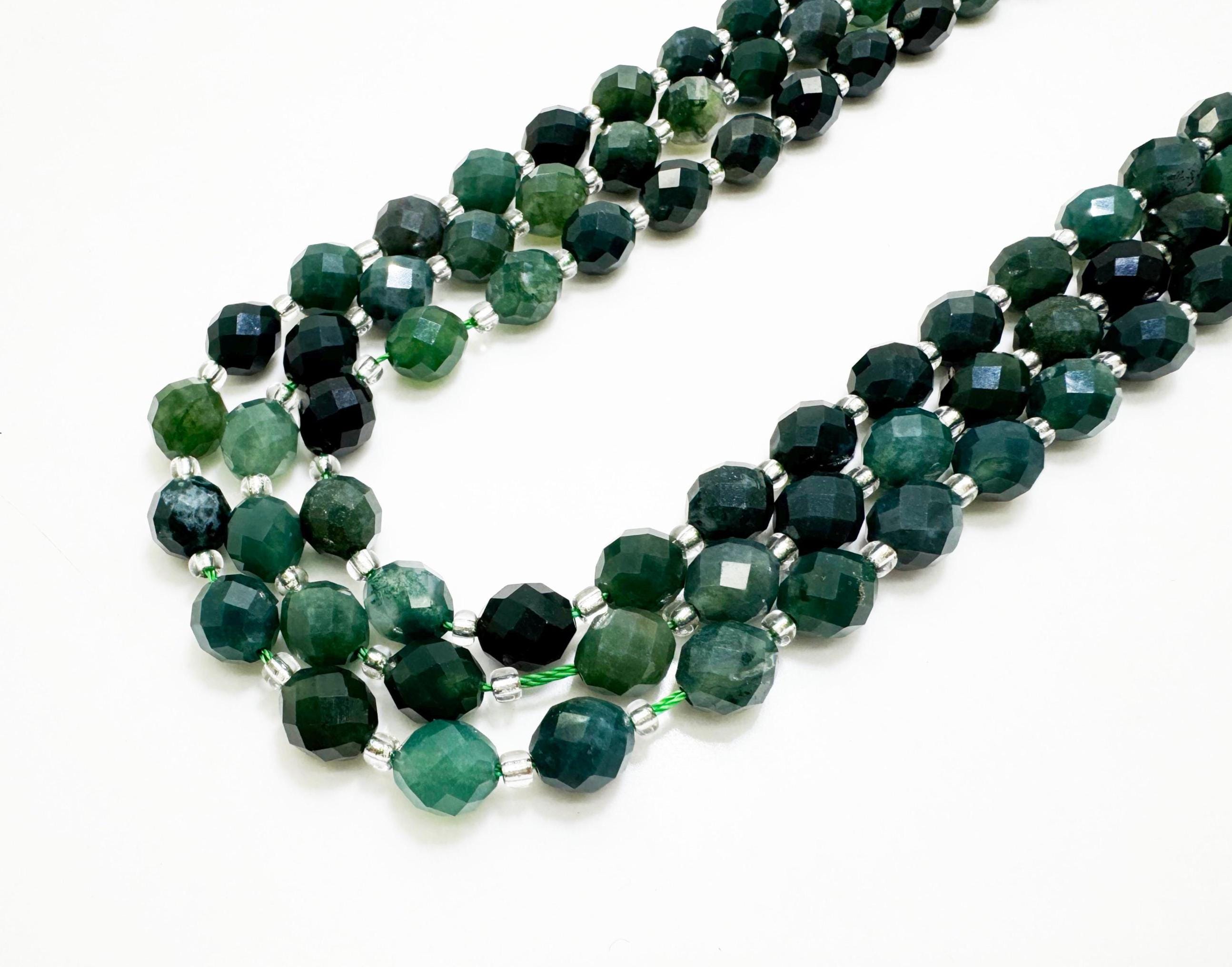 Natural Green Moss Agate Faceted Oval Beads 6x8mm – Polished Earth-tone Gemstone Strand 14.5" – Jewelry Making Supplies - Pgs323 Natural Green Moss Agate Faceted Oval Beads 6x8mm – Polished Earth-tone Gemstone Strand 14.5" – Jewelry Making Supplies - Pgs323
