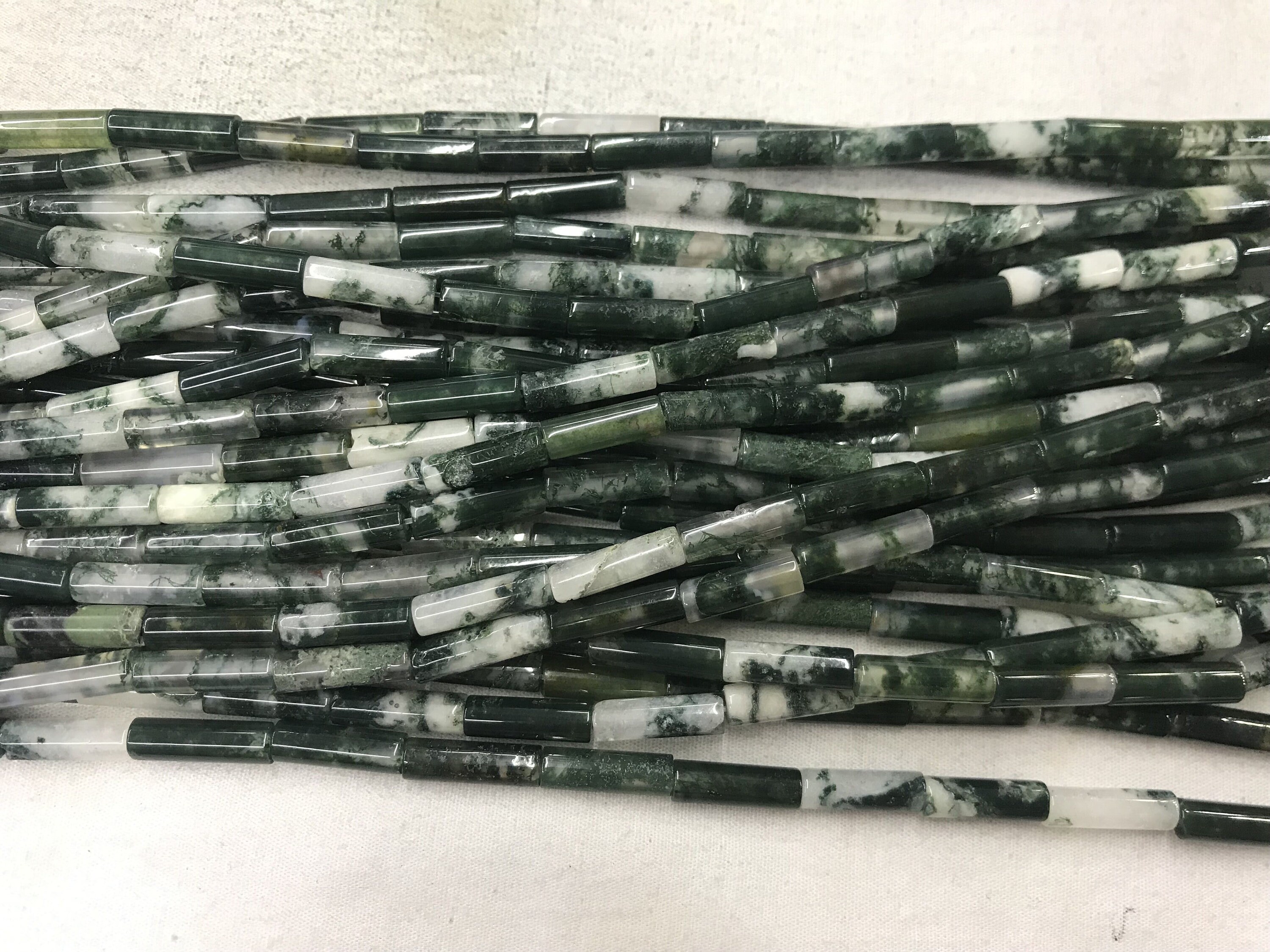 Natural Moss Agate 4x13mm Column Genuine Loose Gemstone Tube Beads 15 Inch Jewelry Supply Bracelet Necklace Material Support Wholesale Natural Moss Agate 4x13mm Column Genuine Loose Gemstone Tube Beads 15 Inch Jewelry Supply Bracelet Necklace Material Support Wholesale