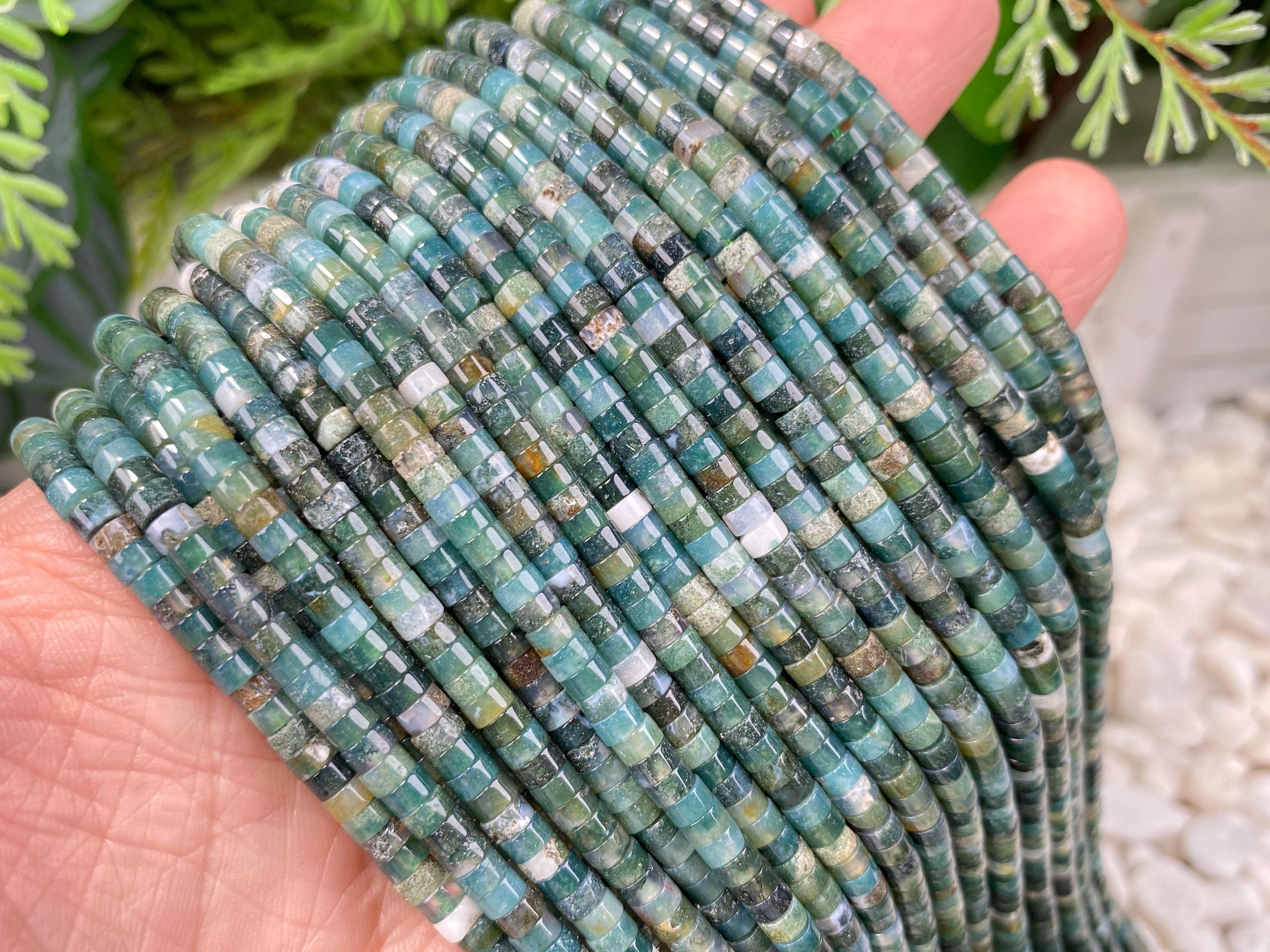 Natural 2x3/2x4mm Moss Agate Flat Rondelle/heishi/disc Beads,crystals Tyre Shape Necklace/bracelets Gemstone Beaded,for Jewelry Making. Natural 2x3/2x4mm Moss Agate Flat Rondelle/heishi/disc Beads,crystals Tyre Shape Necklace/bracelets Gemstone Beaded,for Jewelry Making.