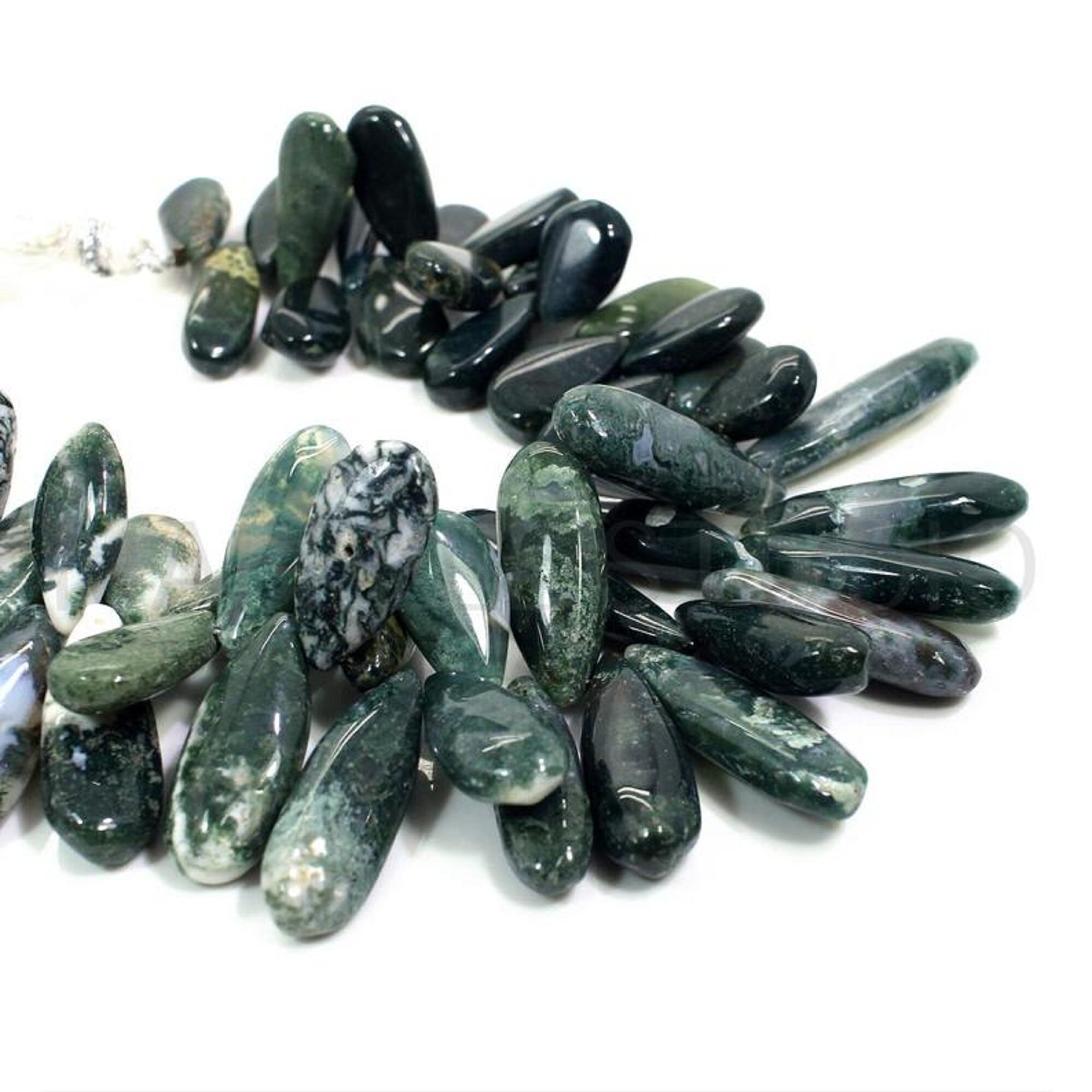 Moss Agate Smooth Briolettes Beads,agate Beads,smooth Beads,moss Agate Smooth Teardrop Beads,moss Agate Smooth Pear Shape Beads,gemstone
