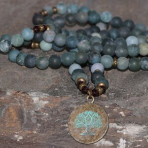 Moss Agate 108 Mala Beads Yoga Necklace Tree Of Life Pendant Mala Nature And Meditation Jewelry Buddhist Necklace Mala Natural Genuine Beads Moss Agate 108 Mala Beads Yoga Necklace Tree Of Life Pendant Mala Nature And Meditation Jewelry Buddhist Necklace Mala Natural Genuine Beads