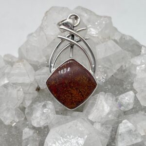 Abstract Red Moss Agate Pendant