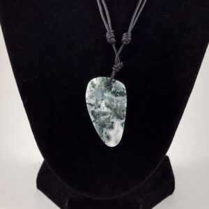 Moss Agate Pendant Adjustable Leather Necklace Handmade By Chris Hay Moss Agate Pendant Adjustable Leather Necklace Handmade By Chris Hay