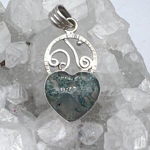 Moss Agate Heart Pendant Moss Agate Heart Pendant