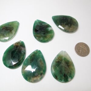 Natural Teardrop Moss Agate Bead. Green Gemstone Pendant (35x47mm) Natural Teardrop Moss Agate Bead. Green Gemstone Pendant (35x47mm)