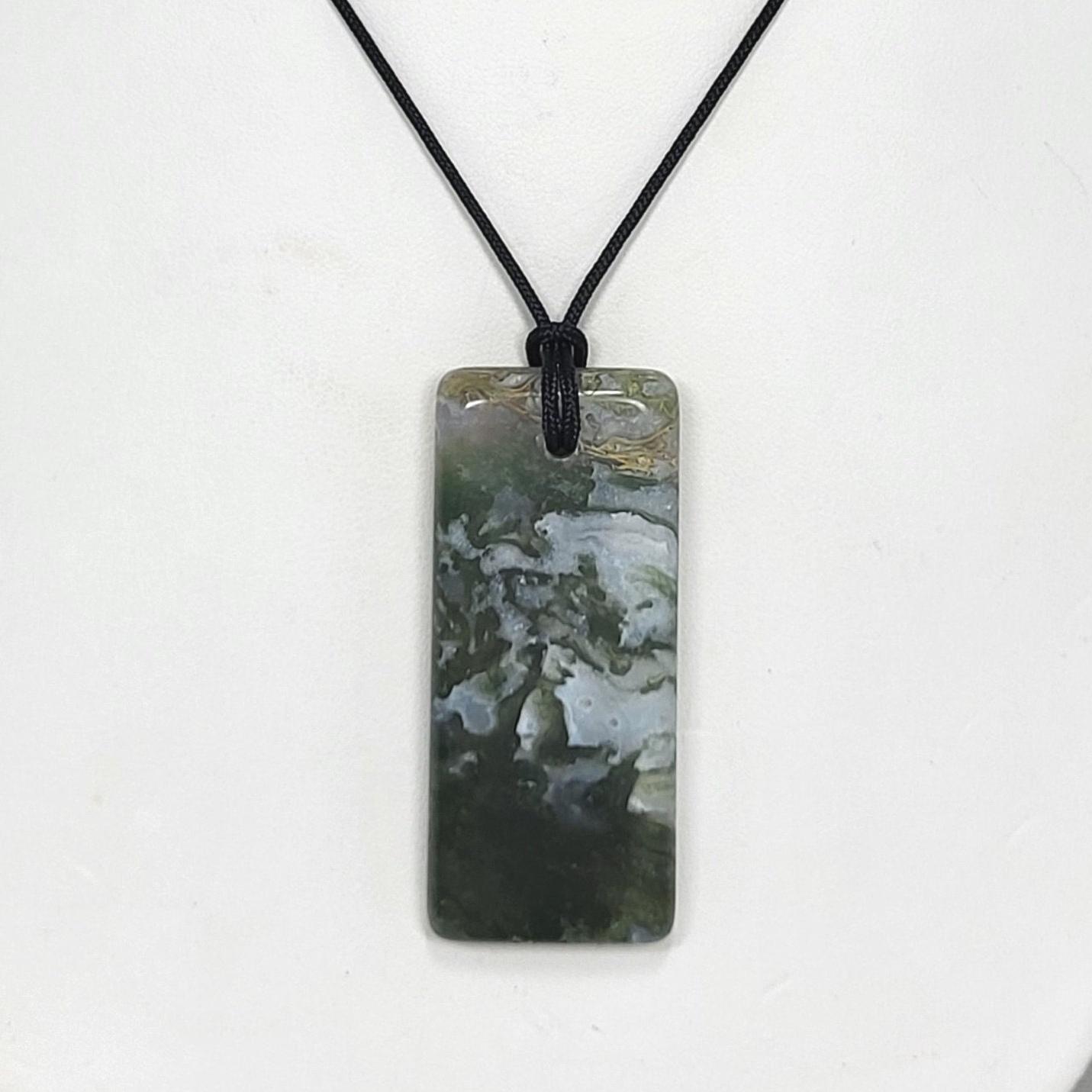 Moss Agate Pendant Necklace, Free Shipping (23918), Green Moss Agate Pendant, Adjustable Black Cord, Pendantlady Moss Agate Pendant Necklace, Free Shipping (23918), Green Moss Agate Pendant, Adjustable Black Cord, Pendantlady