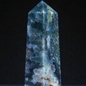 Blue Moss Agate Crystal Obelisk: Chakra Balancing Gemstone Tower (220MM 1.7 Kg) Blue Moss Agate Crystal Obelisk: Chakra Balancing Gemstone Tower (220MM 1.7 Kg)