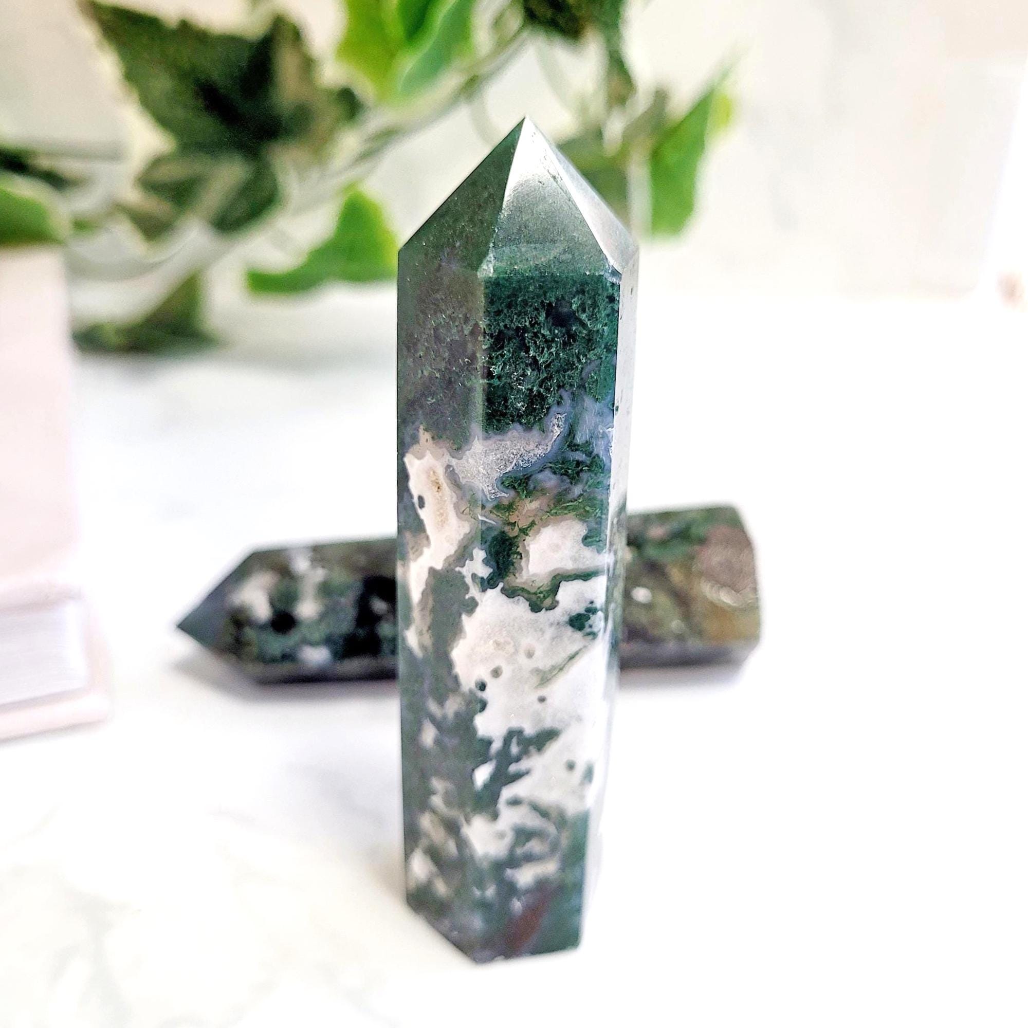 Moss Agate Crystal Tower • Natural Polished Point • Ethically Sourced