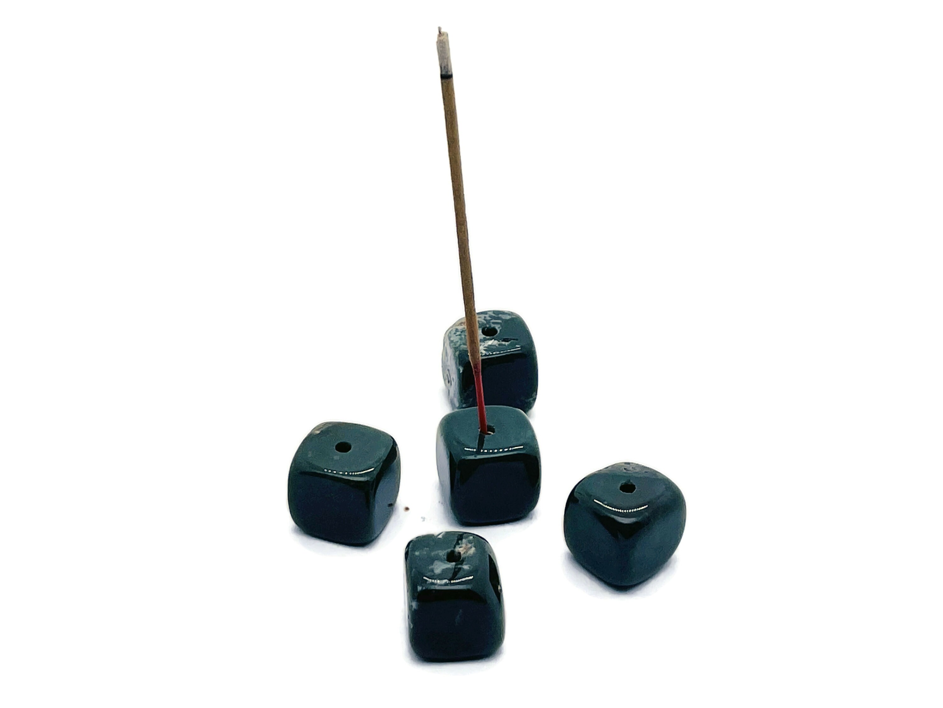 Moss Agate Crystal Incense Holder - Crystal Stone Incense Stick Holder - Polished Cube Incense Holder - Healing Stone - In1009 Moss Agate Crystal Incense Holder - Crystal Stone Incense Stick Holder - Polished Cube Incense Holder - Healing Stone - In1009
