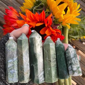 Moss Agate Point, Qty. 1, You Choose