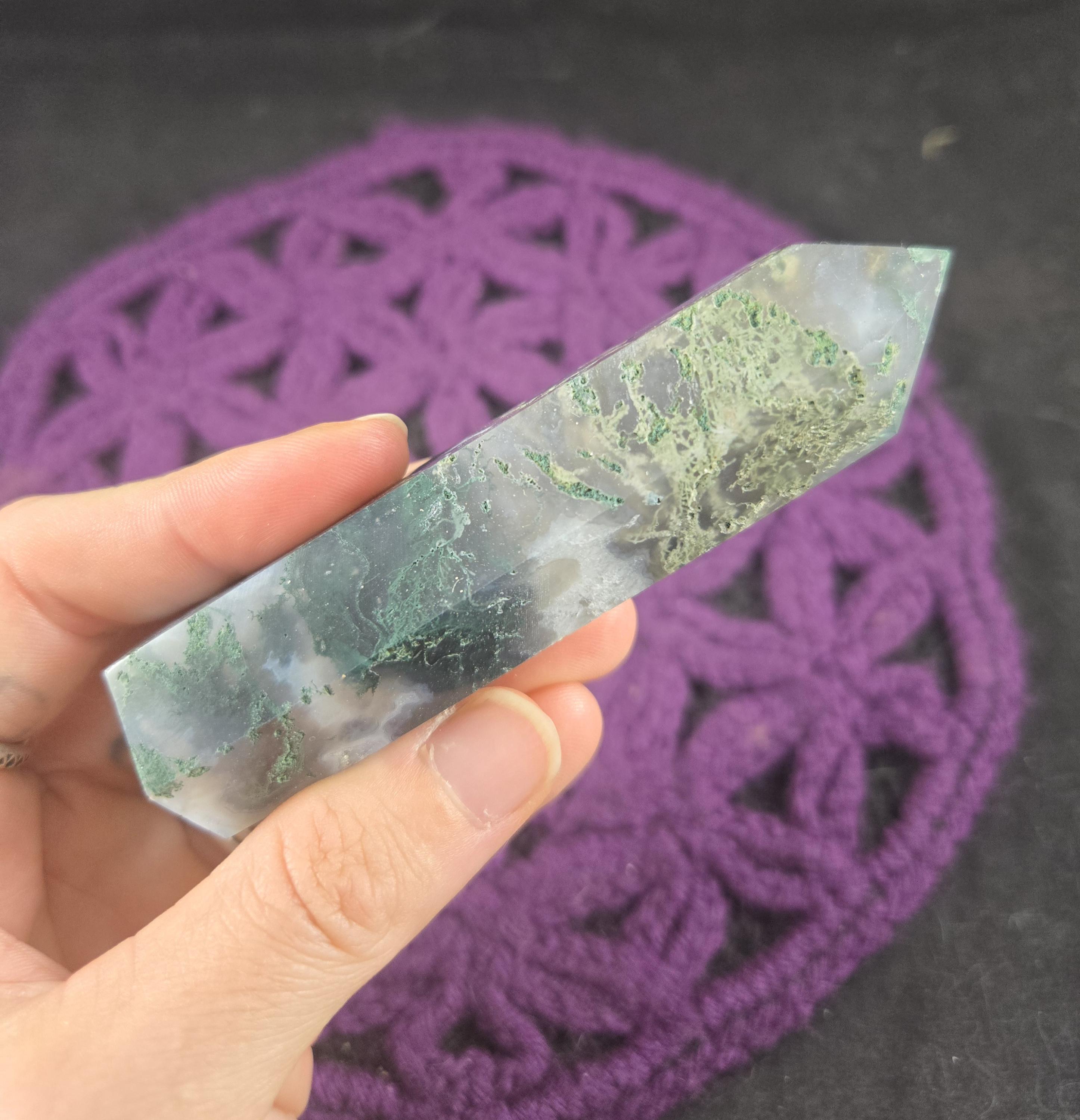 Moss Agate Polished Self Standing Crystal Point Green Obelisk Generator Stones Crystals Tower Moss Agate Polished Self Standing Crystal Point Green Obelisk Generator Stones Crystals Tower