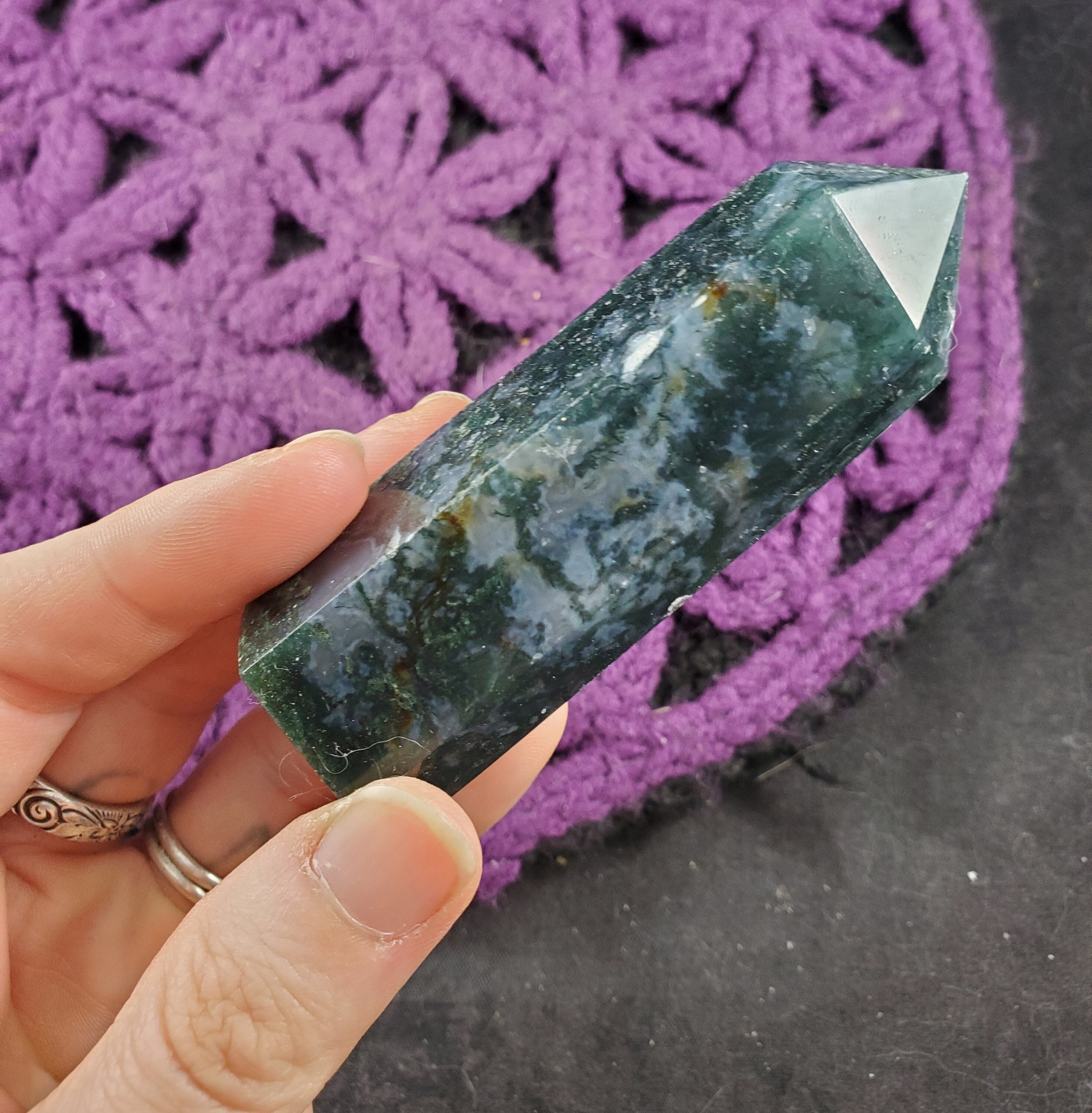 Moss Agate Polished Self Standing Crystal Point Green Obelisk Generator Stones Crystals Tower Moss Agate Polished Self Standing Crystal Point Green Obelisk Generator Stones Crystals Tower
