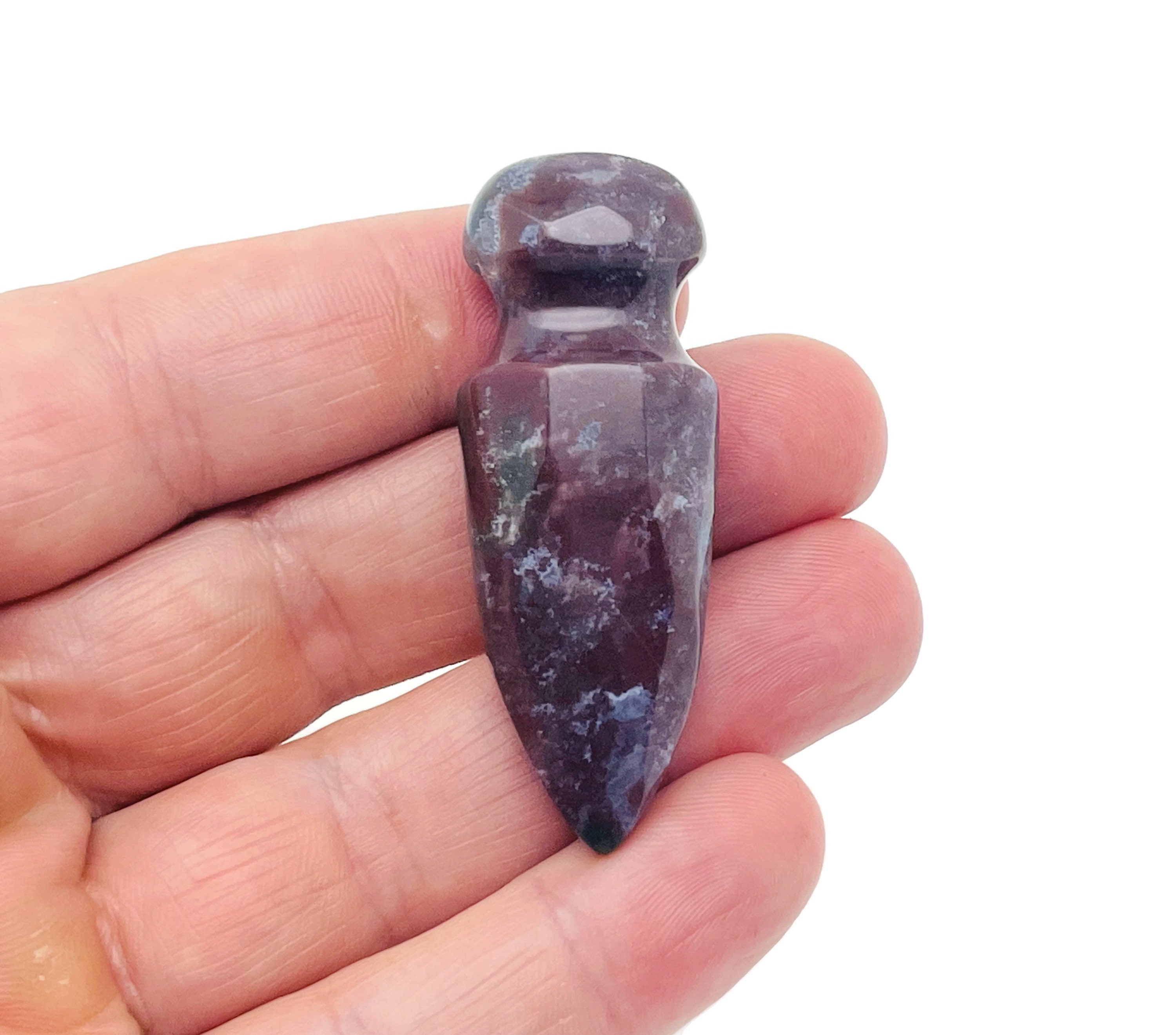 Moss Agate Mini Sword Dagger Gemstone - Sword Carved Crystal - Crystal Energy - Mineral Specimen - Crystal Gifts - Sw1008