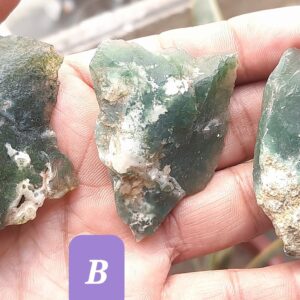 Natural Moss Agate Rough Stone: Raw Crystal Slices, Specimens