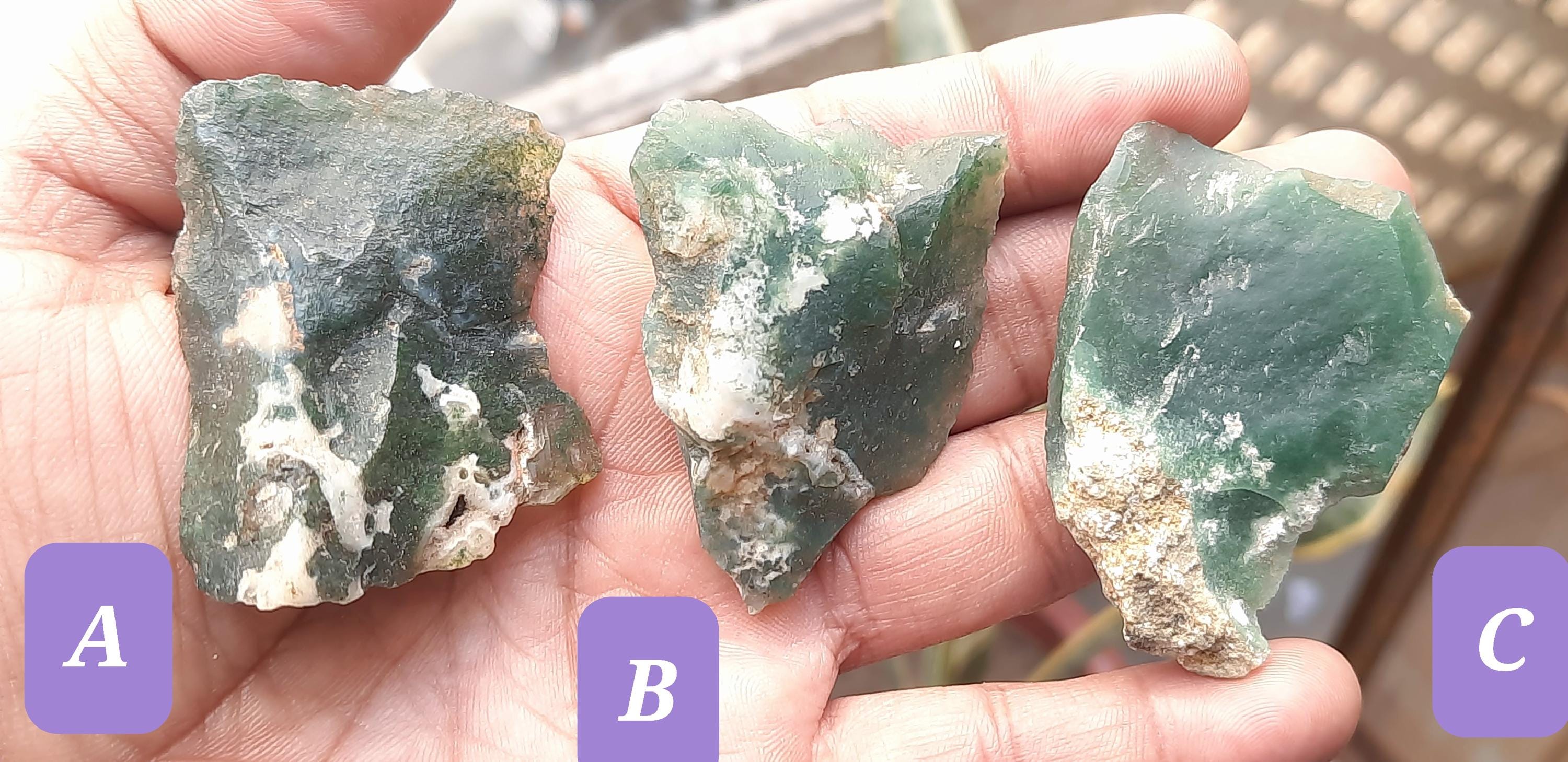 Natural Moss Agate Rough Stone: Raw Crystal Slices, Specimens