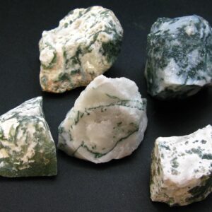 Tree Agate!! Lot Of 5 Raw Moss Agate Stone From Usa